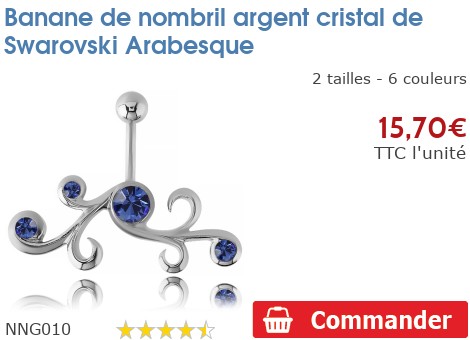 Banane De Nombril Inversée Argent 925 Cristal Autrichien – Motif Salamandre Élégant Et Scintillant