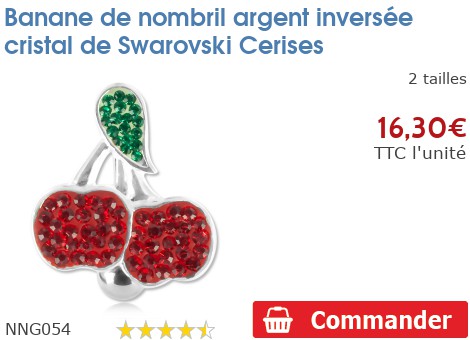 Banane De Nombril Argent Cristal De Swarovski Fleur - NNG007