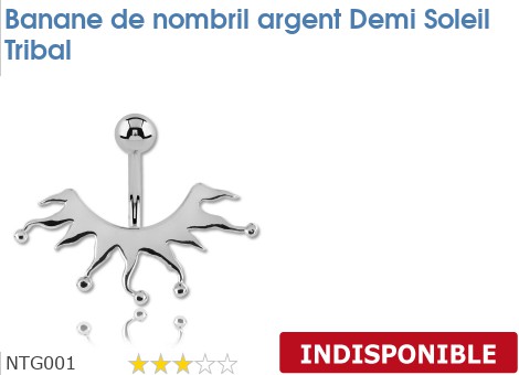 Piercing Nombril 'Soleil Tribal' - Acier Chirurgical - Pierre Blanche Lumineuse - Neuf Avec Étiquettes