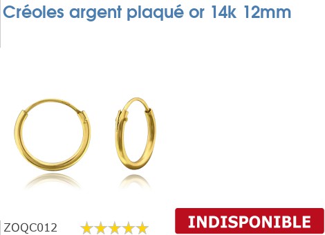 Créoles En Plaqué Or 12 Mm - Marque OxcmoBijoux - Neuf Avec étiquettes - Bijou Fantaisie